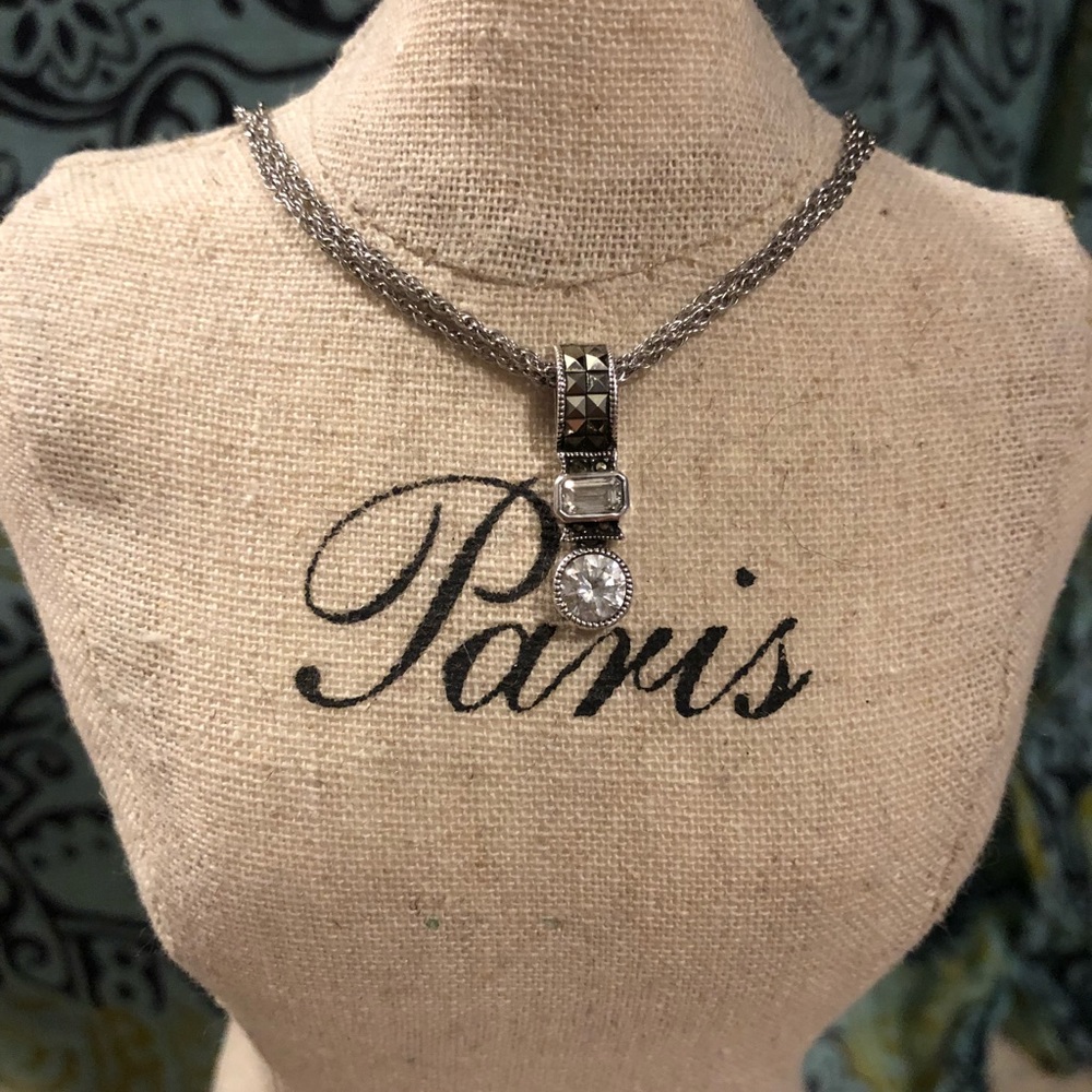 Gorgeous Double Sterling Silver Necklace